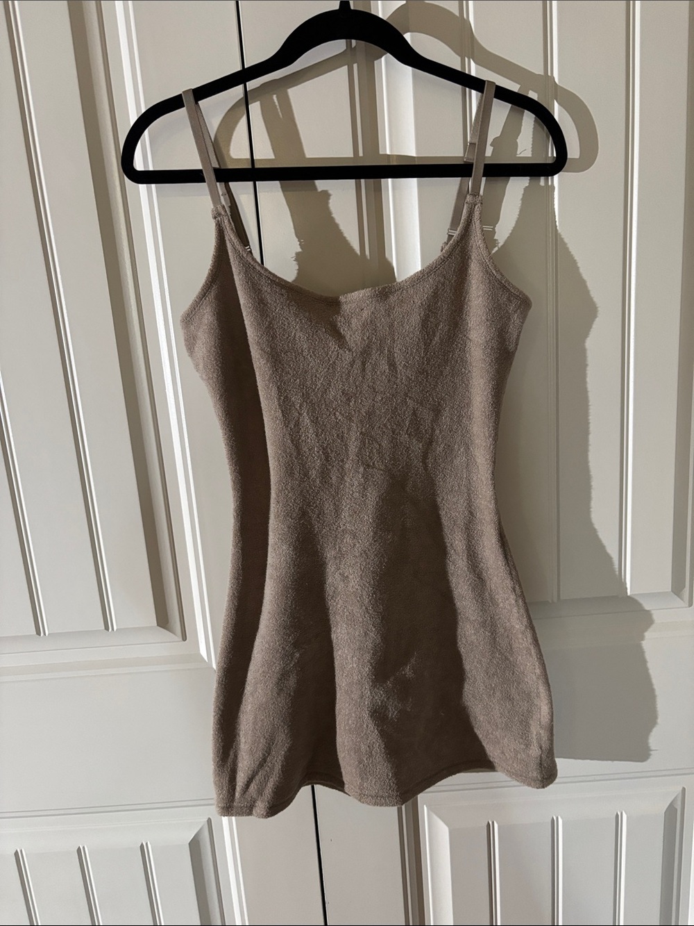 SKIMS Taupe Beige Ribbed Mini Tank Dress